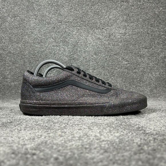Vans Old Skool Women’s Sz 10 Mens Sz 8.5 Black Rainbow Glitter Skate Shoes Used - Picture 1 of 11